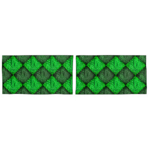 Xadrez verde falsa grama ou folhas de coqueiro. kissenbezug