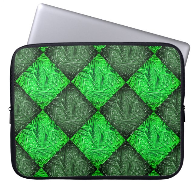 Xadrez verde falsa grama ou folhas de coqueiro. laptopschutzhülle (Vorderseite)