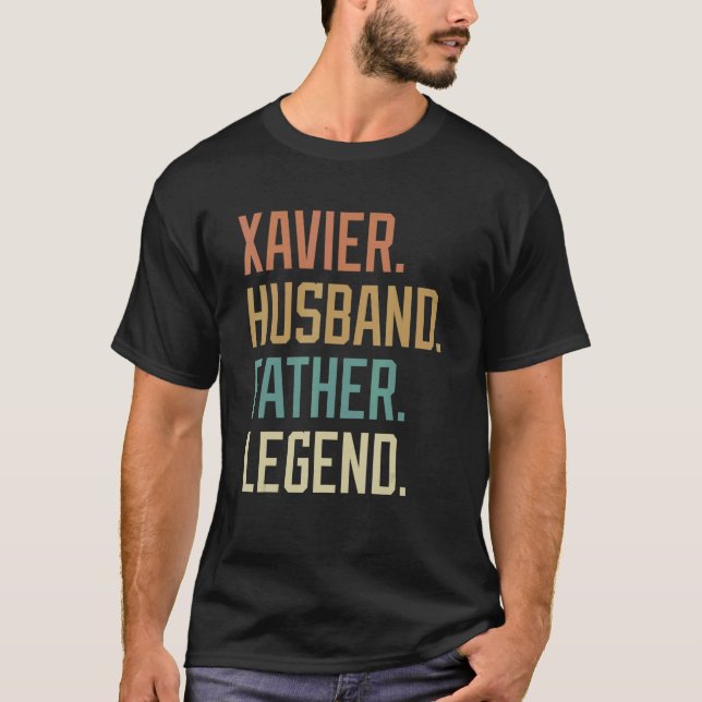 Xavier Husband Vater Legend Vater's Day Retro T-Shirt (Vorderseite)