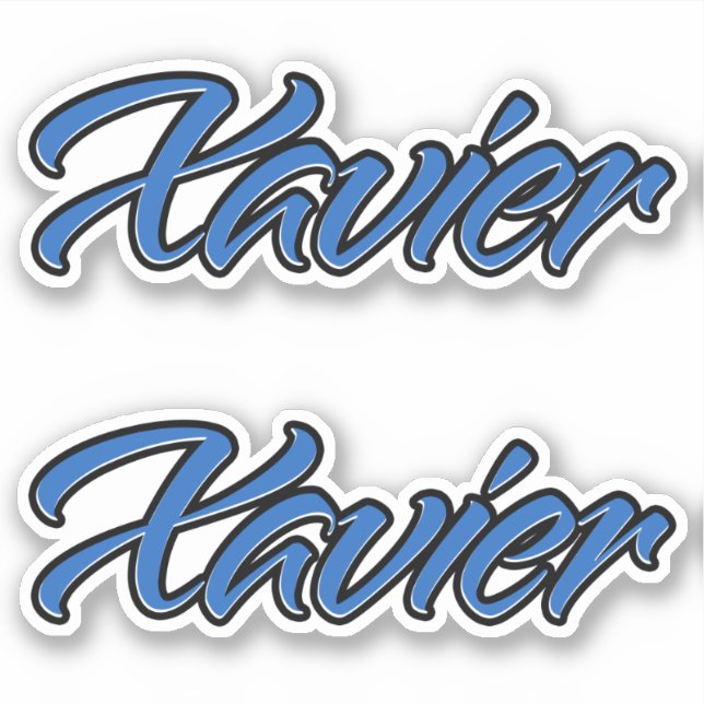 Xavier Name blue Aufkleber Sticker Stickerset (Vorderseite)