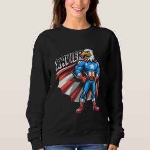 Xavier USA Eagle Patriotic Superhero für Boys Name Sweatshirt