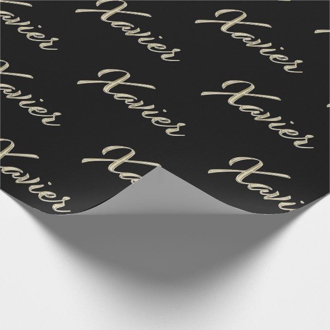 Xavier Vorname Name edles Geschenkpapier Papier (Ecke)
