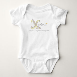 Xaviera Name bedeutet X-Monogramm-Girl-Trompe Baby Strampler