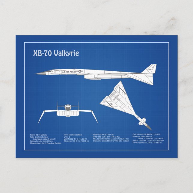 XB-70 Valkyrie - Flugzeugkonzepte ABD Postkarte (Vorderseite)