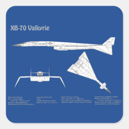 XB-70 Valkyrie - Flugzeugkonzepte ABD Quadratischer Aufkleber