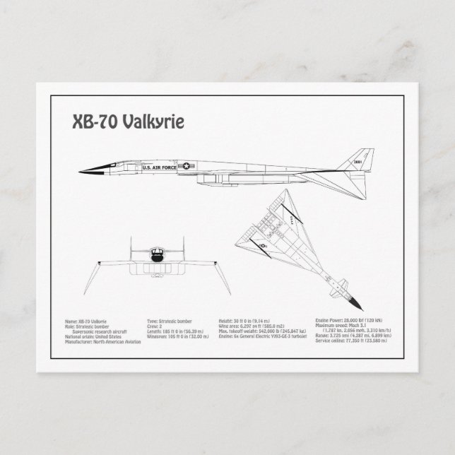 XB-70 Valkyrie - Flugzeugkonzepte BD Postkarte (Vorderseite)