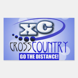 XC CROSS LAND GREIFEN ZUR FERNSEHUNG RECHTECKIGER AUFKLEBER