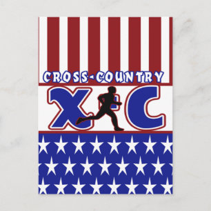 XC CROSS LAND PATRIOTIC USA FARBEN POSTKARTE
