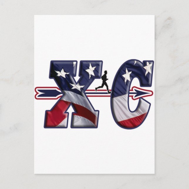 XC CROSS LAND USA FLAG WRAPPED POSTKARTE (Vorderseite)