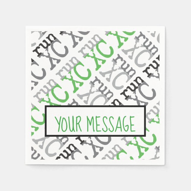 XC Run - Cross Country Running Paper Napkins Serviette (Vorderseite)
