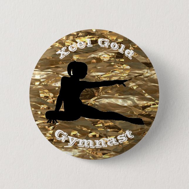 Xcel Gold Gymnast - Gymnastikschaltfläche für Mädc Button (Vorderseite)