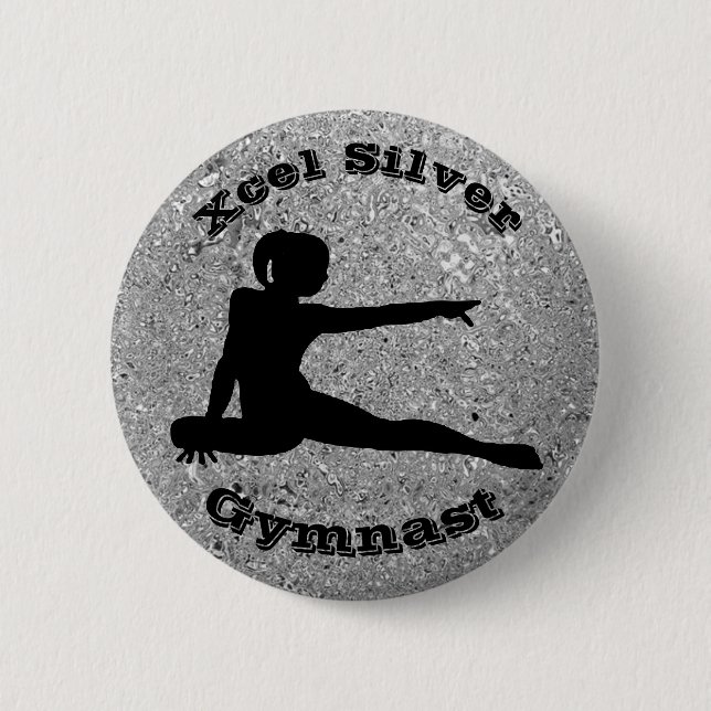 Xcel Silver Gymnast - Girls Gymnastik Button (Vorderseite)