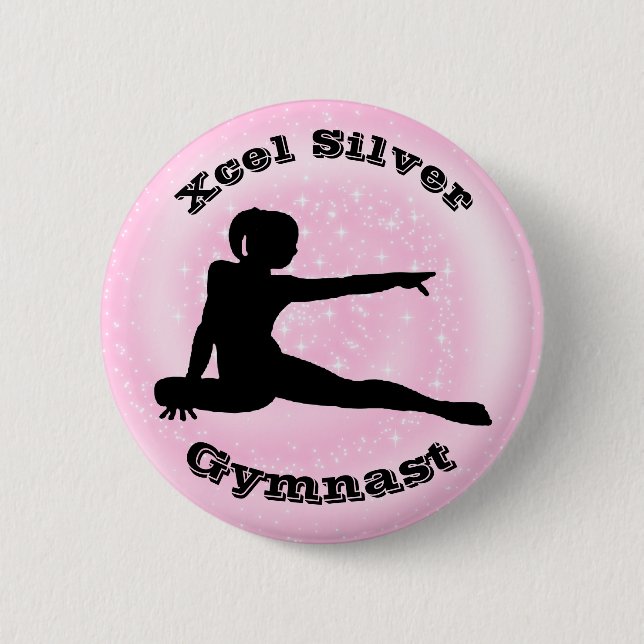 Xcel Silver Gymnast - Gymnastikschaltfläche für Mä Button (Vorderseite)