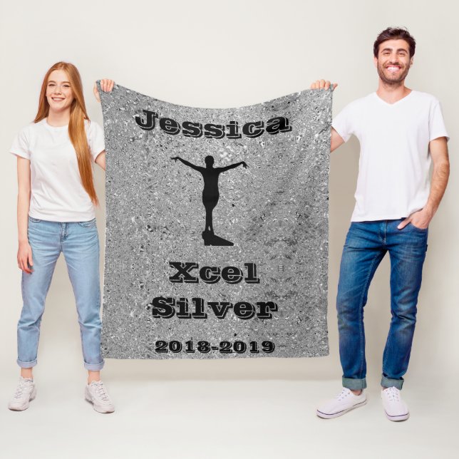 Xcel Silver Gymnastik Personalisiert Fleece Blanke (Beispiel)