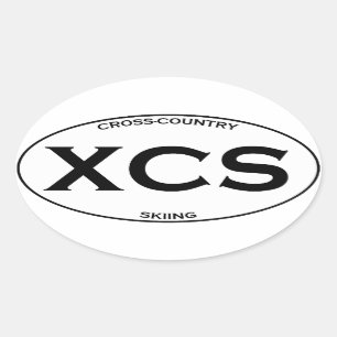 XCS - Cross Country-Skifahren Ovaler Aufkleber