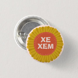XE/XEM Pronouns Sonnenblume Daisy Pride Button