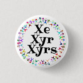 Xe Xyr Xyrs Pronomen in Human Figures Circle Button