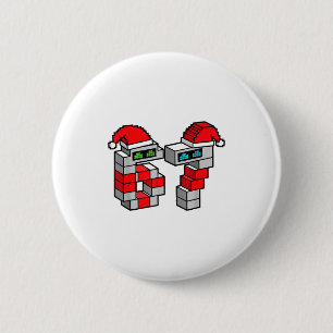 Xel Roboter 67 mit Weihnachtsmannmützen Weihnachte Button
