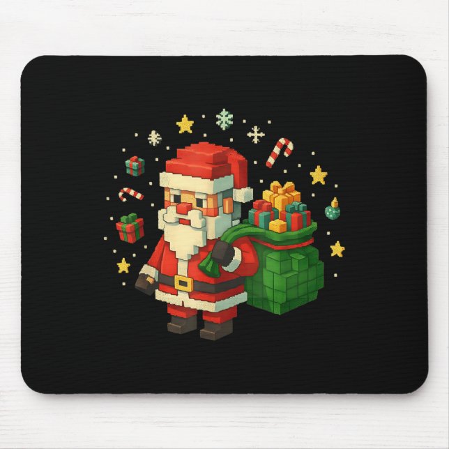 Xel Santa Claus With Retro Gamer Christmas  Mousepad (Vorne)