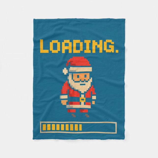 Xel Santa Loading Retro Christmas Gamer Shirt  Fleecedecke (Vorderseite)