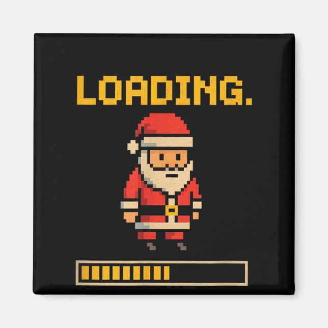 Xel Santa Loading Retro Christmas Gamer Shirt  Magnet (Vorne)
