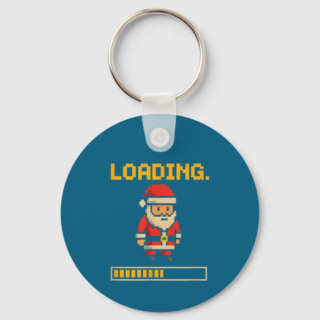 Xel Santa Loading Retro Christmas Gamer Shirt  Schlüsselanhänger (Vorderseite)
