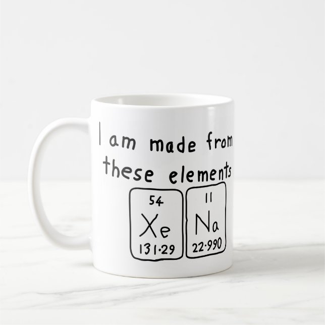 Xena Namen-Tasse periodischer Tabelle Kaffeetasse (Links)