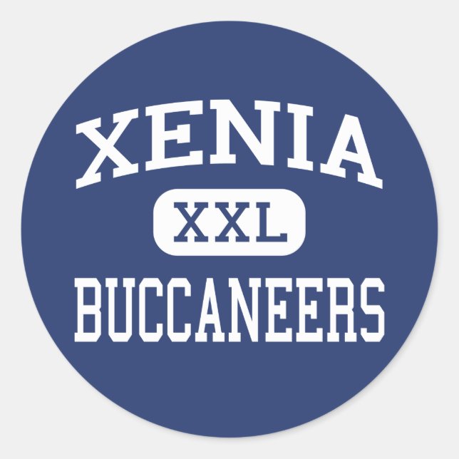 Xenia - Buccaneers - High School - Xenia Ohio Runder Aufkleber (Vorderseite)