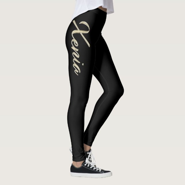 Xenia white gold Handwriting Hose Leggings (Rechts)