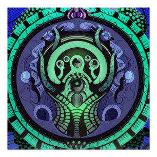 Xenomul Gateway Surreal Glossy Poster