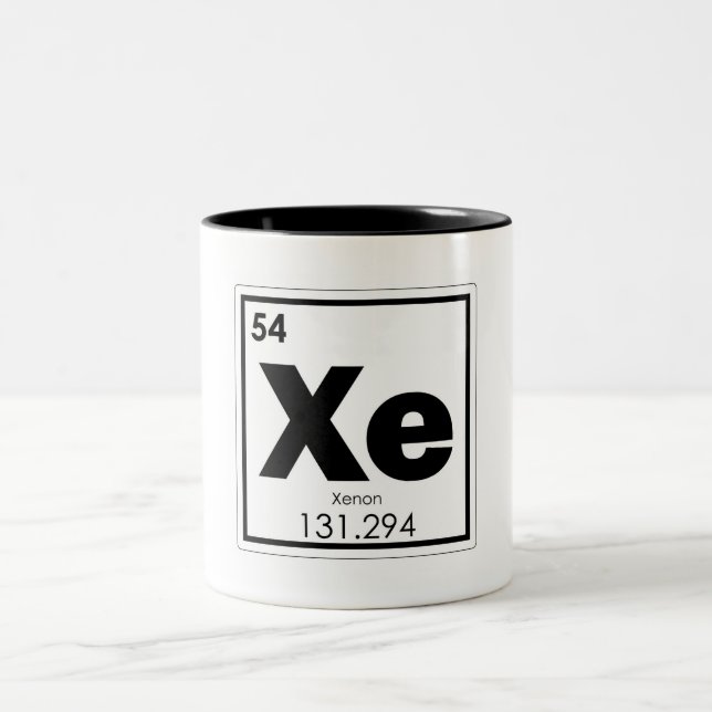 Xenon-Chemielementsymbol-chemische Formel Zweifarbige Tasse (Mittel)