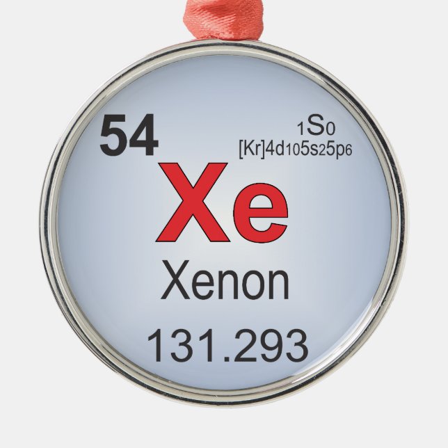 Xenon-einzelnes Element des Periodensystems Ornament Aus Metall (Vorne)