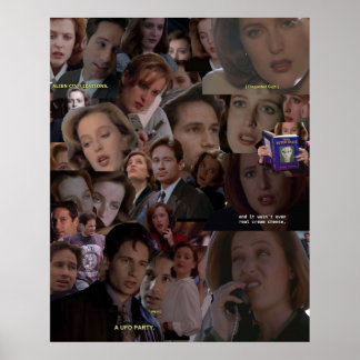 XFiles Mulder und Scully Collage Poster