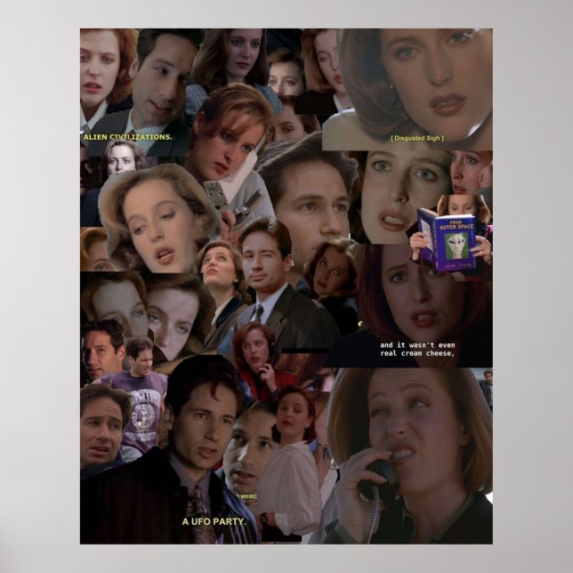 XFiles Mulder und Scully Collage Poster (Vorne)