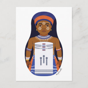 Xhosa, Südafrikanische Matryoshka Postcard Postkarte