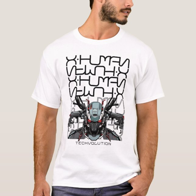 XHUMAN Techvolution Mecha Soldier Head T-Shirt (Vorderseite)