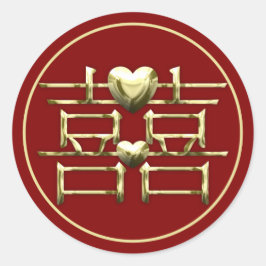 Xi (Double Joy)-Aufkleber Runder Aufkleber