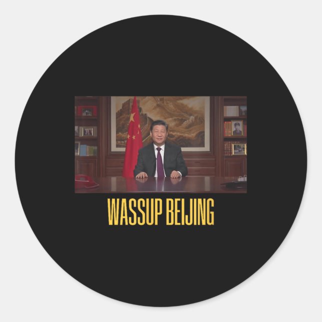 Xi Jinping Wup Beijing Funny Meme Face Giga Xi Chi Runder Aufkleber (Vorderseite)