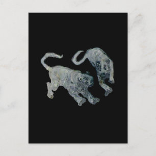 Xian China 2002 Ghost Tigers Black Square Tran Postkarte