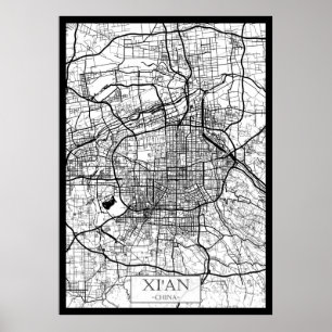 Xi'An China Karte Poster