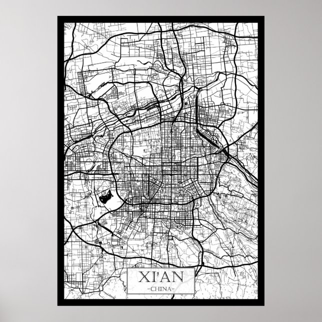 Xi'An China Karte Poster (Vorne)