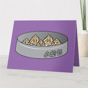 Xiaolongbao Chinesische Suppe Dumpling Dim Sum Bun Dankeskarte