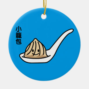Xiaolongbao Chinesische Suppe Dumpling Dim Sum Bun Keramikornament