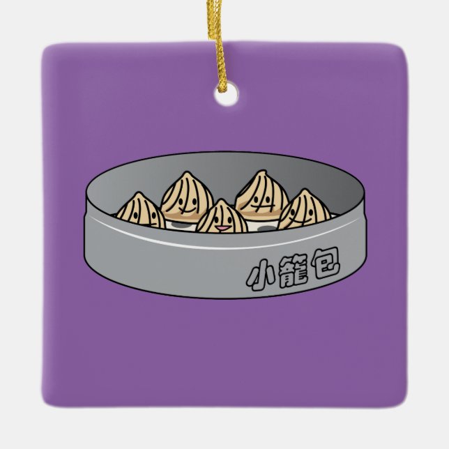 Xiaolongbao chinesisches Suppen-Mehlkloß-Dim Keramikornament (Vorderseite)