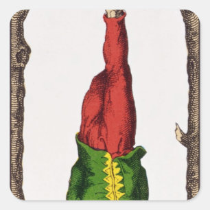 XII Der verhasste Mann, Tarot-Karte Quadratischer Aufkleber