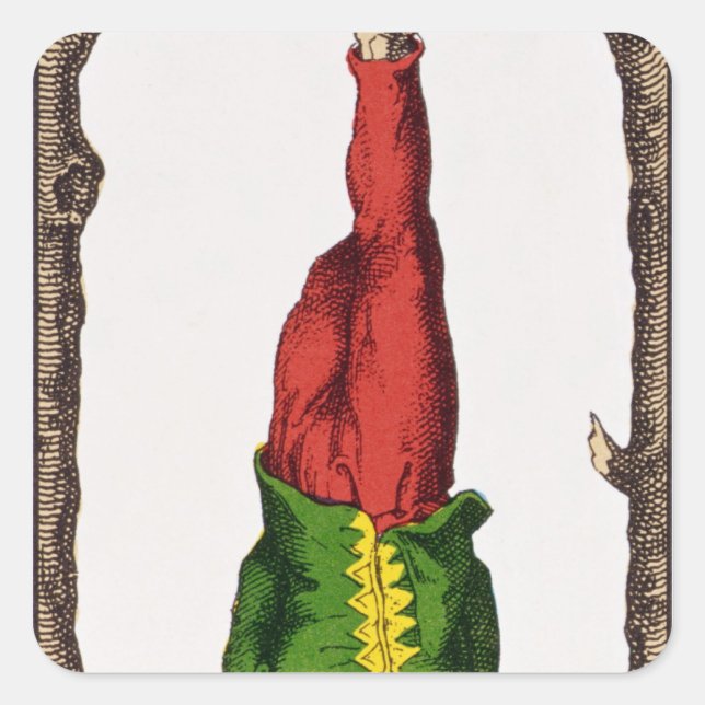 XII Der verhasste Mann, Tarot-Karte Quadratischer Aufkleber (Vorderseite)