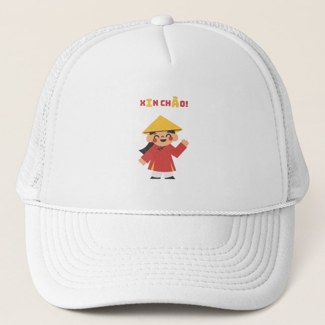 ""Xin Chào!" Vietnamese Hat - Culture Gift" Truckerkappe (Vorderseite)