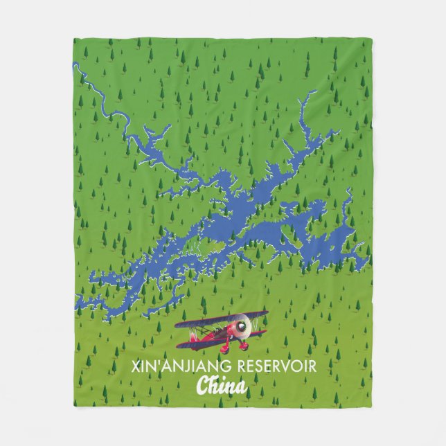 Xin'anjiang China-Karte Fleecedecke (Vorderseite)