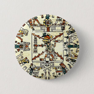 Xiuhtecuhtli Aztec Toter Gott Button
