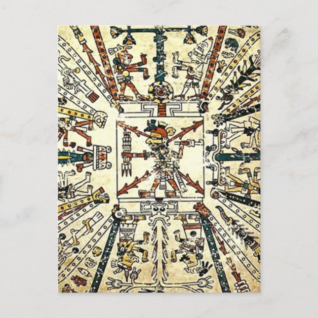 Xiuhtecuhtli Aztec Toter Gott Postkarte (Vorderseite)